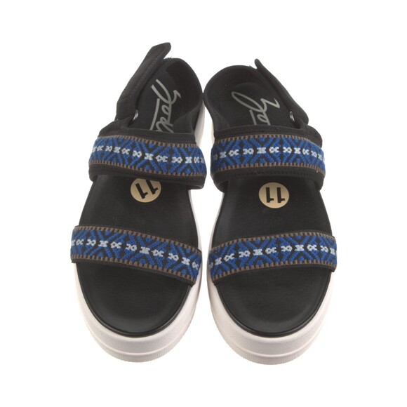 Women's 11 Zodiac JADA Ankle Strap Sandals Black Blue TRIBAL 1" Platform New - Picture 3 of 5